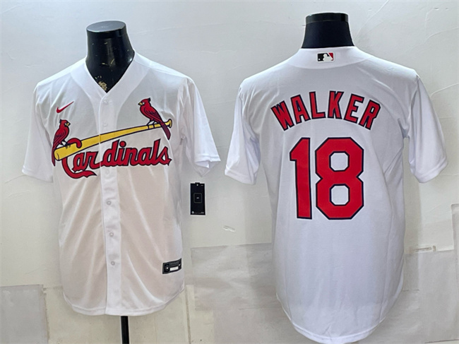 Men's St. Louis Cardinals #18 Jordan Walker White Home Stitched Baseball Jersey Men's St. Louis Cardinals #18 Jordan Walker White Home Stitched Baseball Jersey